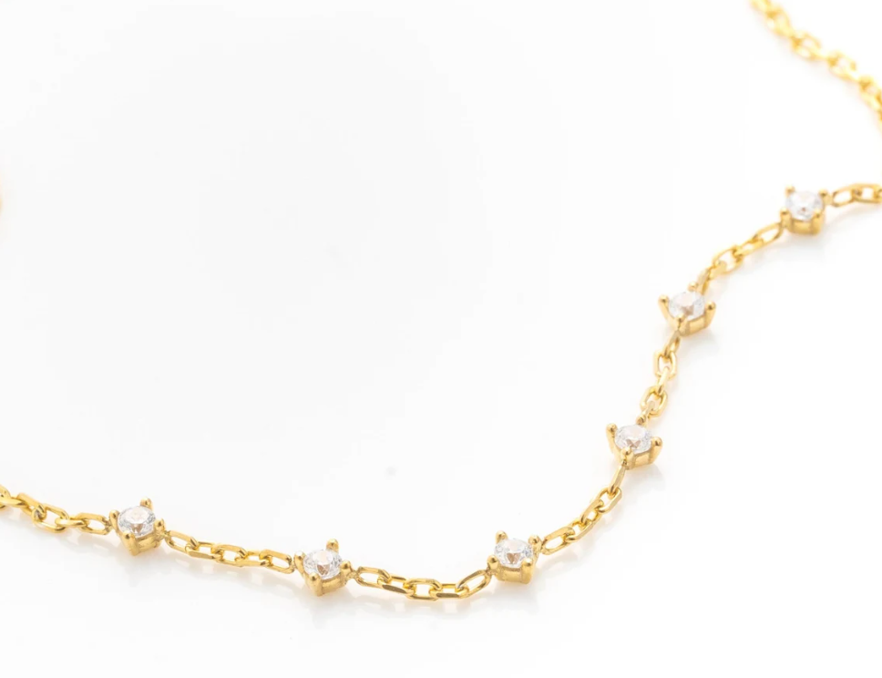 Gold Dainty 6-Stone Bracelet