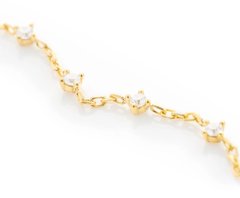 Gold Dainty 6-Stone Bracelet