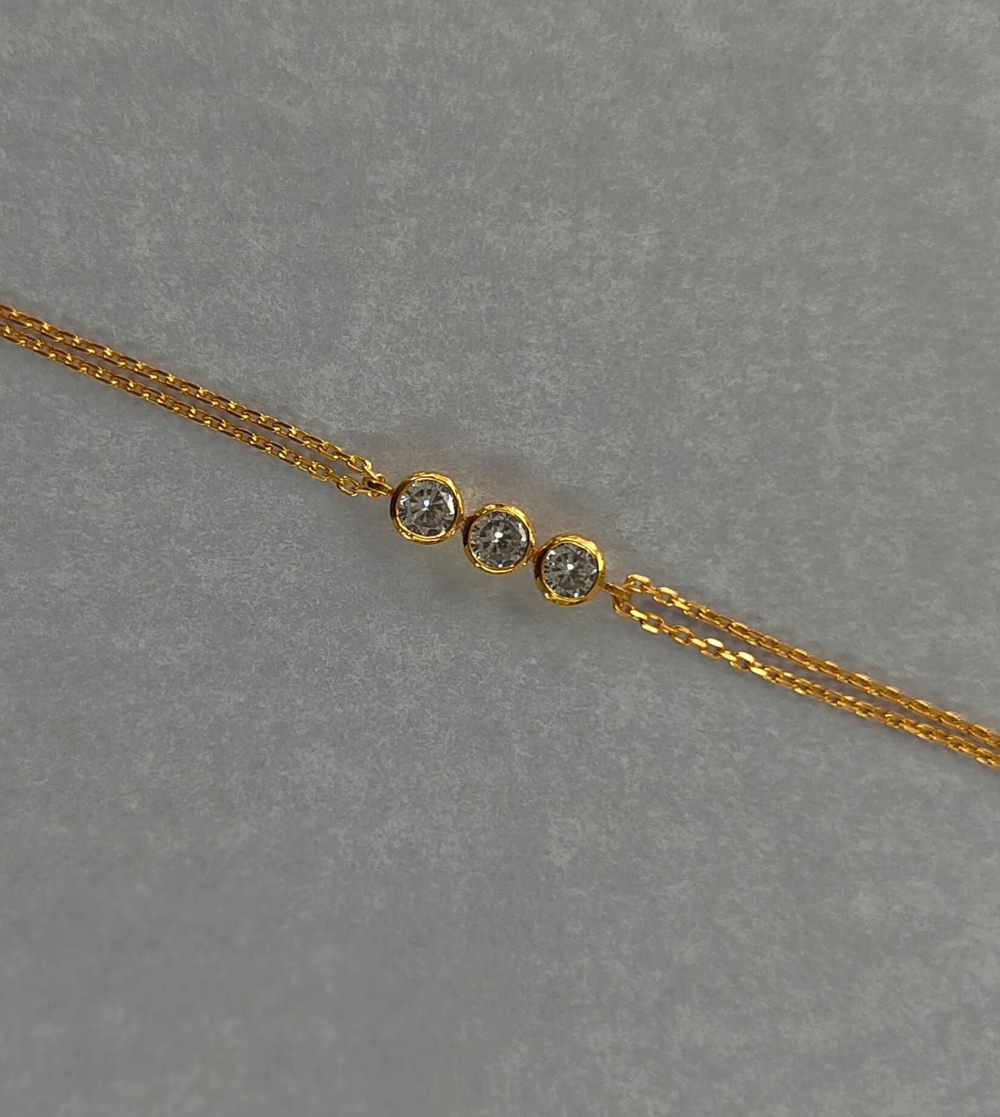 Dainty 3-Stone Moissanite Bracelet