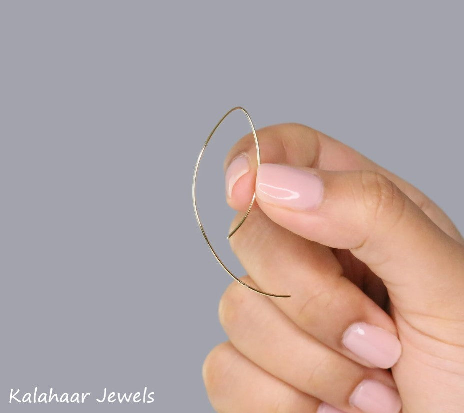 Curved Arc Threader Earring