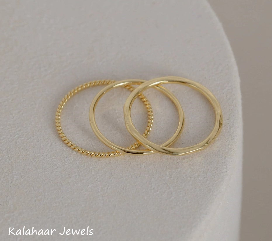 Set of 3 Gold Stacking Ring