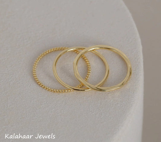 Set of 3 Gold Stacking Ring